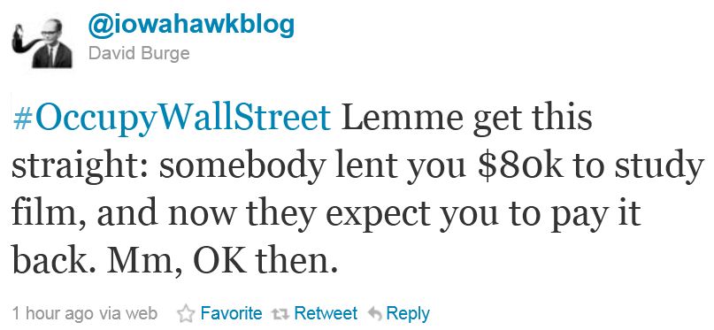 Twitter - @IowaHawkBlog - Occupy Wall Street