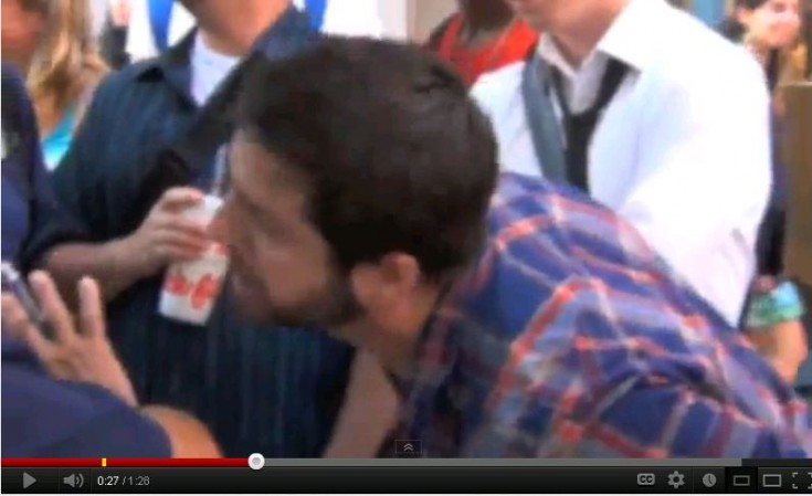 Chick-fil-A Kiss In Chicago Protester in Plaid