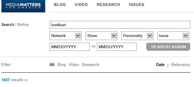 Media Matters Search Breitbart 4-27-2013