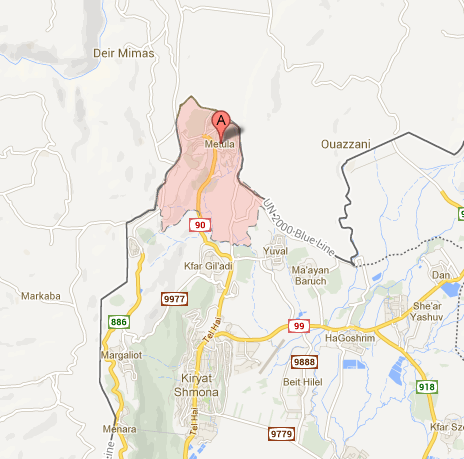 (Metula, Israel - Street Map View)