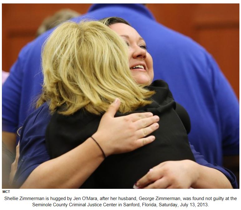 Shellie Zimmerman reacting to not guilty verdict