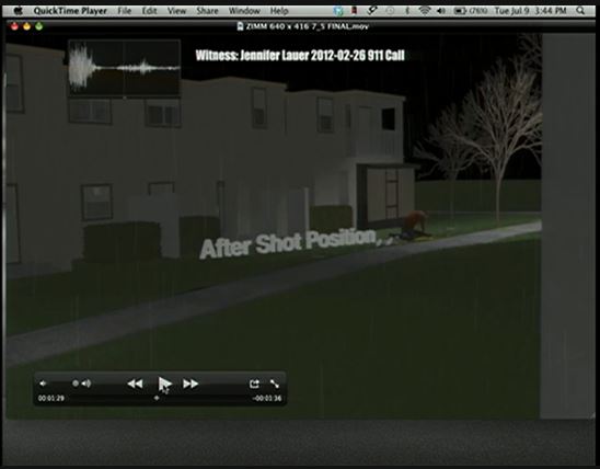 Zimmerman expert animation 2after shot position Selma Mora view