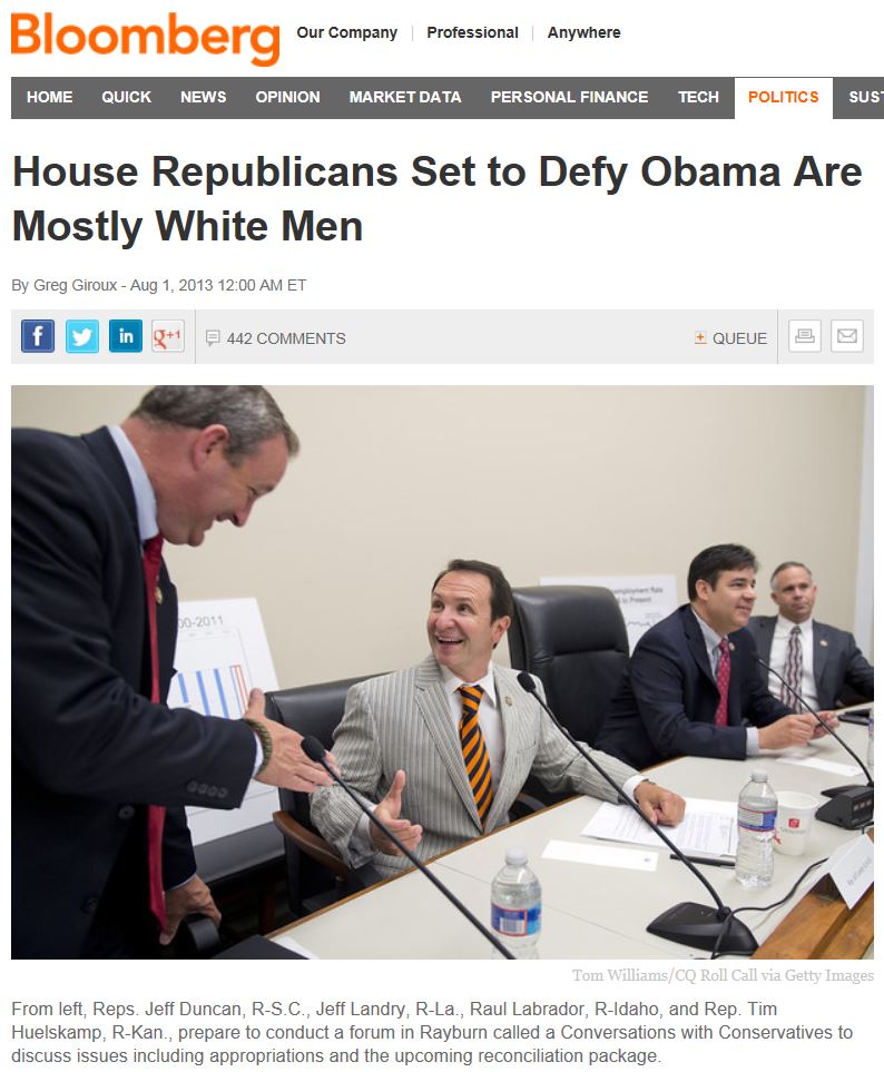 Bloomberg News - House Republicans Set to Defy Obama Are Mostly White Men