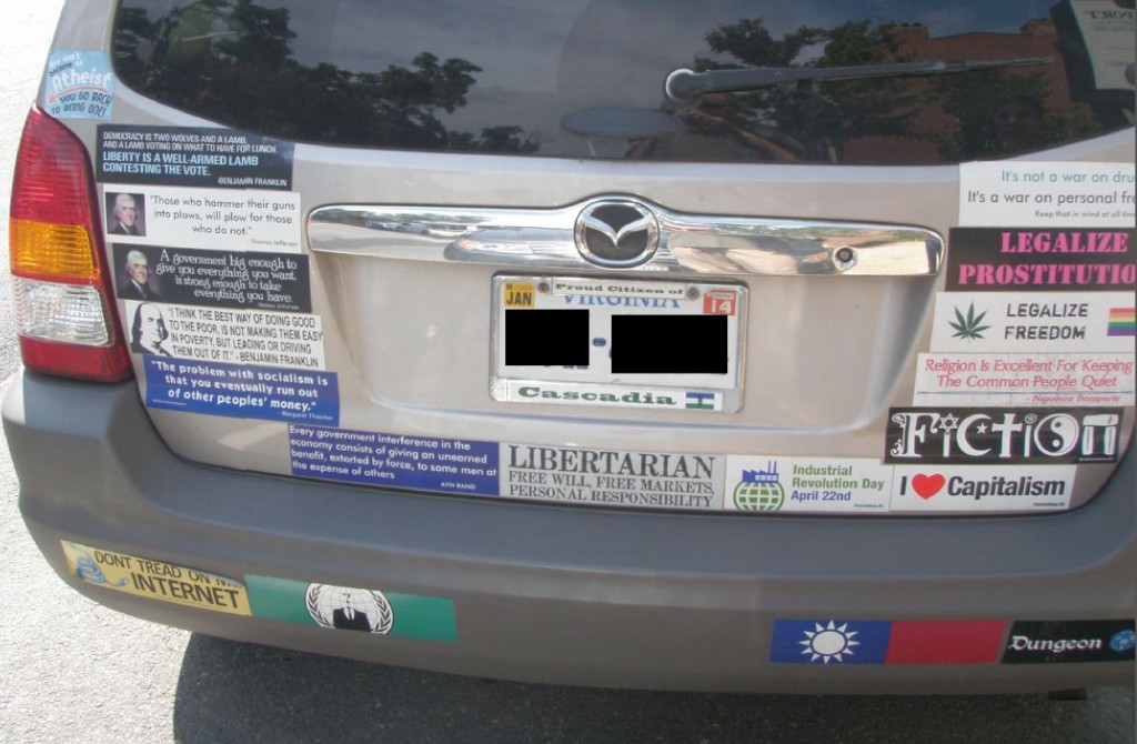 Bumper Sticker - Fredericksburg, VA - Libertarian