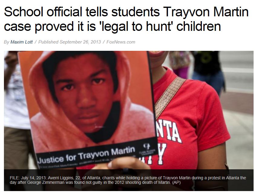 Fox news - Maryland Trayvon Martin Email