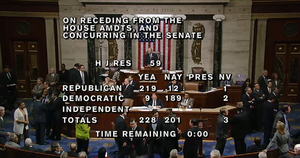 House final vote Amendments to fund government