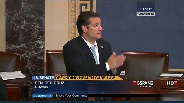 (Ted Cruz concluding filibuster by Senate Rule at Noon, September 25, 2013)
