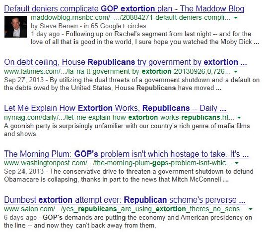 Google News Search Republican Extortion 10-10-2013 915 am - partial