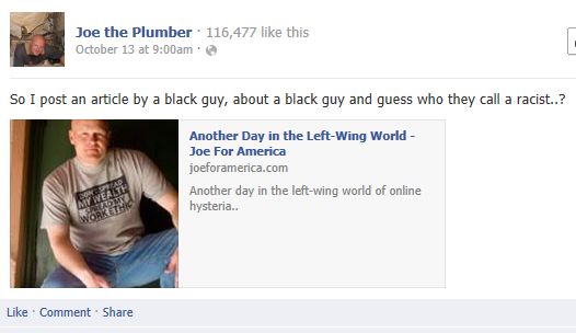 Joe The Plumber Facebook Oct 13 9 a.m.