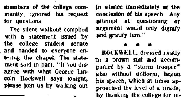 George Lincoln Rockwell at Hamilton College excerpt