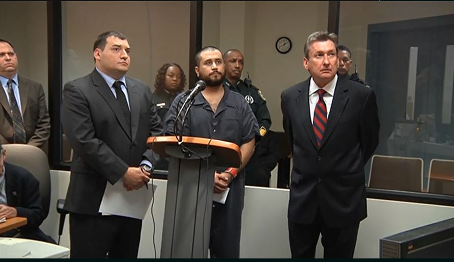 (George Zimmerman with his attorneys at November 19, 2013 bond hearing)