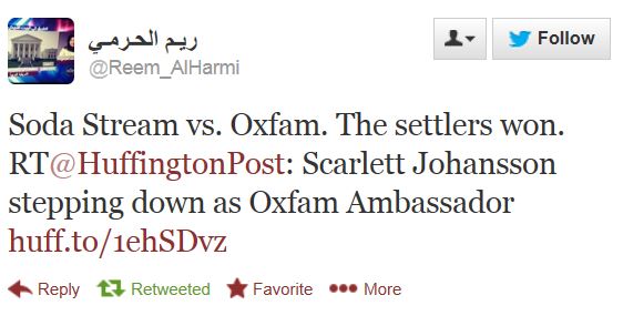 Twitter Oxfam Johansson Settlers win