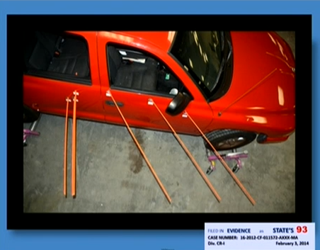 (Trajectory dowels in SUV.)