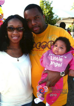 Rico Gray, Marissa Alexander, and their baby, during time protective order in effect