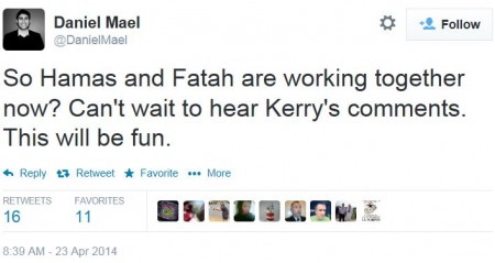 Twitter - @DanielMael - Netanyahu Hamas PLO Unity