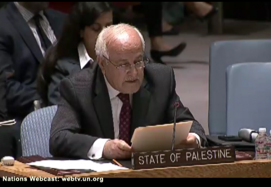Security Council Emergency Meeting Gaza - Rep of Palestine