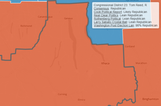 NY 23 Election Rating Map Capital ao Aug 6 2014