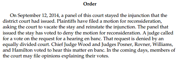 Wisconsin Voter ID 7th Circuit en banc Order denying review