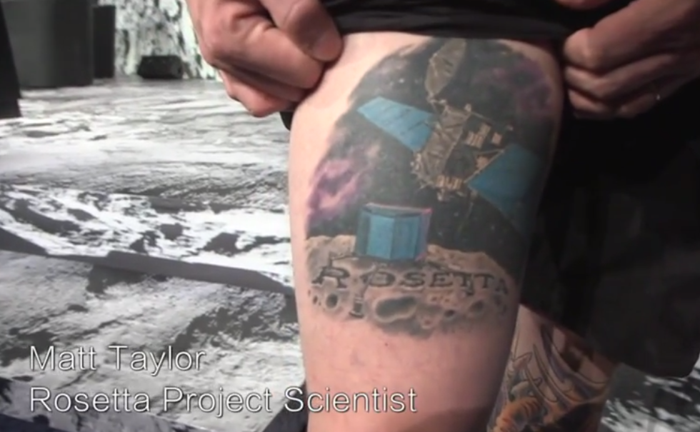 Matt Taylor Rosetta Project Leg Tattoo