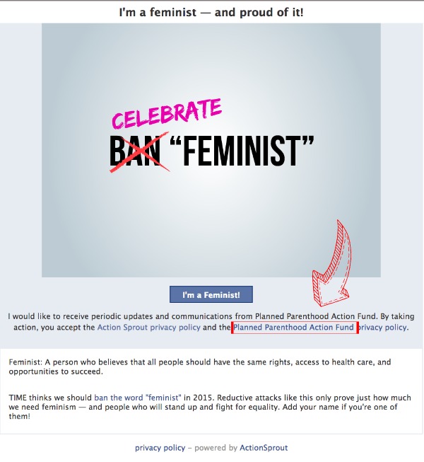 Planned Parenthood organizes against TIME Magazine feminist poll banned words