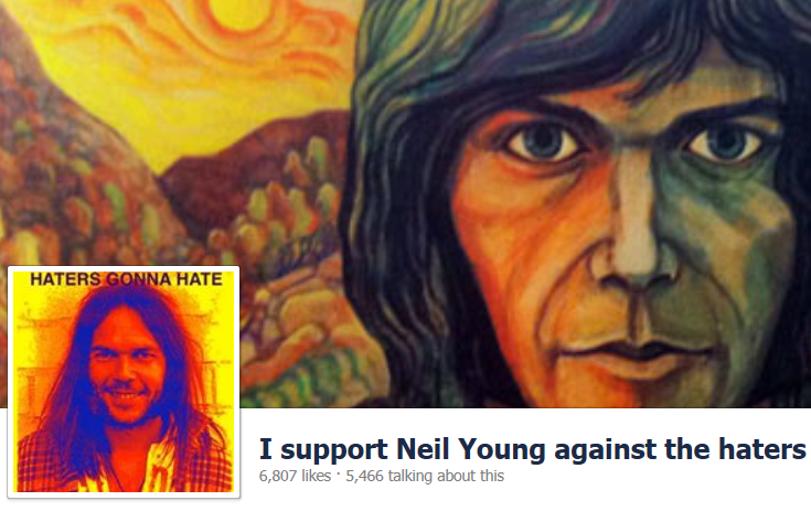 I Support Neil Young against the haters Facebook Page Banner