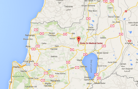 Safed Rivka Ziv Medical Center Regional Map