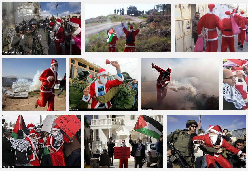 Photo Montage Santas Palestine Protests
