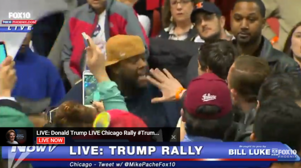 Trump Protest Chicago Man Inside