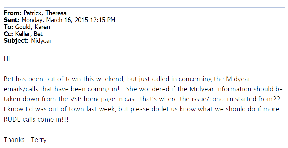 VSB Email 3-16-2015 1215 Rude Calls