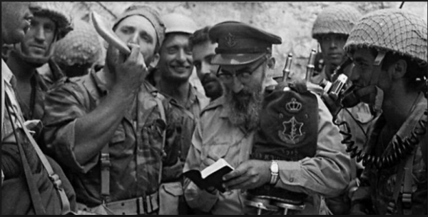 Chief Military Rabbi Goren at the Western Wall | June 7, 1967 | Credit: BreakingIsraelNews