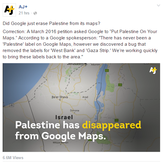 Google Remove Palestine | Map | AJ+ | Latuff Cartoons