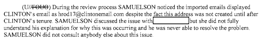 Samuelson Hillary Clinton Emails