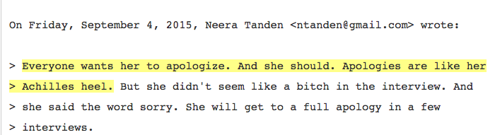 Tanden Hillary Email Scandal