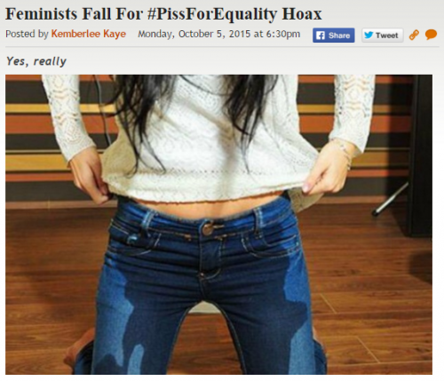 Feminist Piss Equality Hoax Post