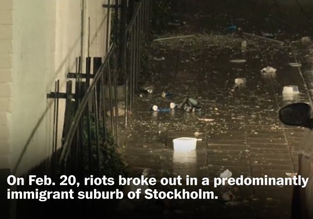 Days After Trumps Comments Violence Erupts In Sweden 9546