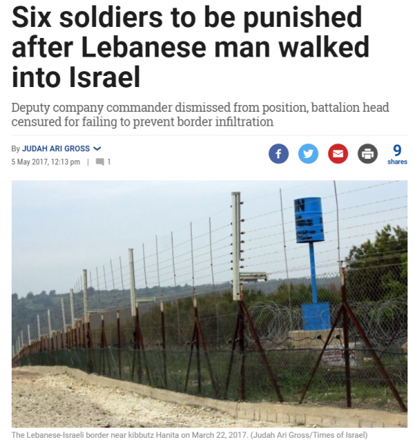 https://www.timesofisrael.com/six-soldiers-to-be-punished-after-lebanese-man-walks-into-israel/