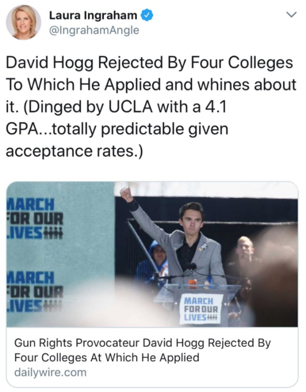 Image result for Laura Ingraham David Hogg