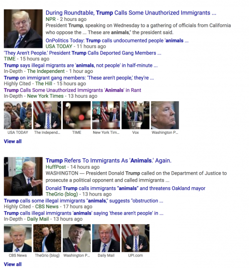 https://www.google.com/search?q=trump+animals&source=lnms&tbm=nws&sa=X&ved=0ahUKEwjQ0aLQ6ozbAhVRUK0KHWJwB0IQ_AUICigB&biw=907&bih=887