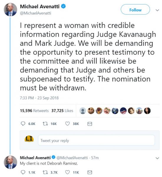 https://twitter.com/MichaelAvenatti/status/1044006928416825344