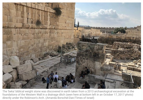 https://www.timesofisrael.com/straight-from-the-bible-tiny-first-temple-stone-weight-unearthed-in-jerusalem/