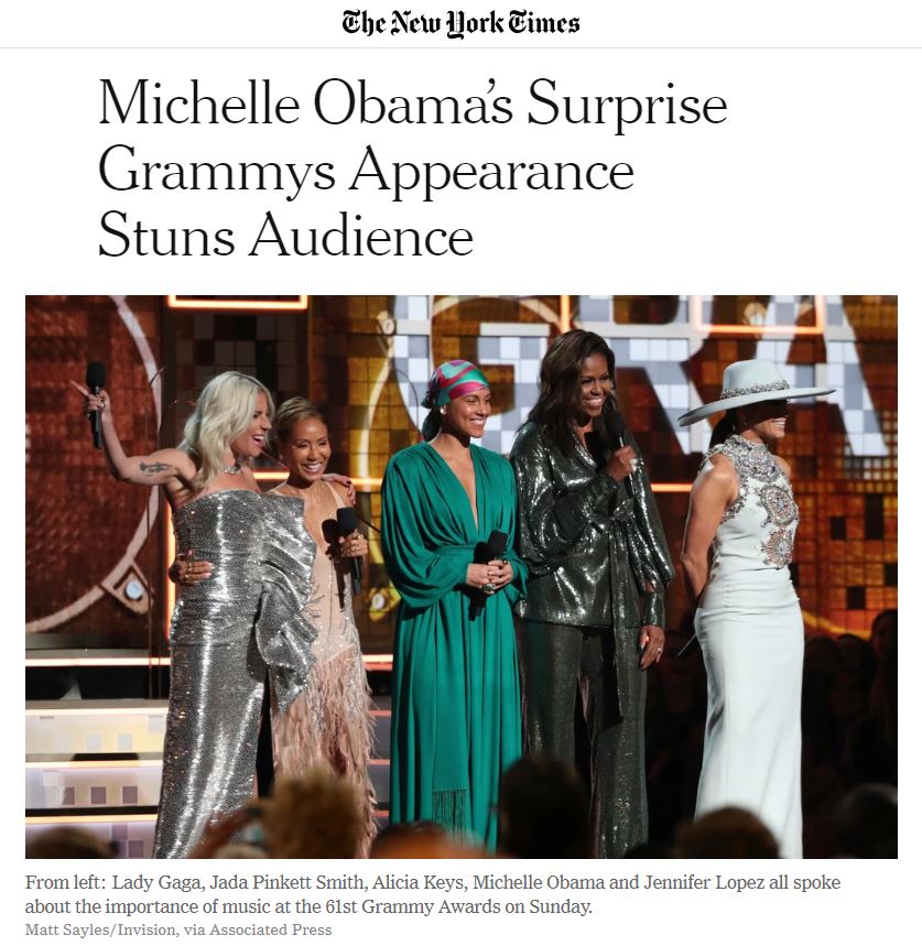 https://www.nytimes.com/2019/02/10/arts/music/michelle-obama-grammys.html