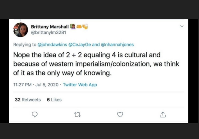 Woke Math And The Intentional Destruction Of Free, Independent Thought Brittany-Marshall-2-plus-2-Tweet-e1618792296418